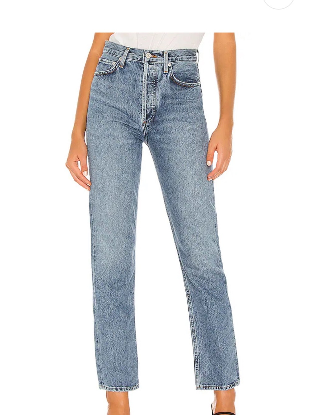 Agolde 90s Pinch Waist High-Rise Straight Leg Jeans: 100% organic cotton